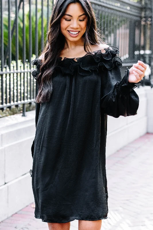 Referral Discount Can You Believe It Black Ruffled Dress