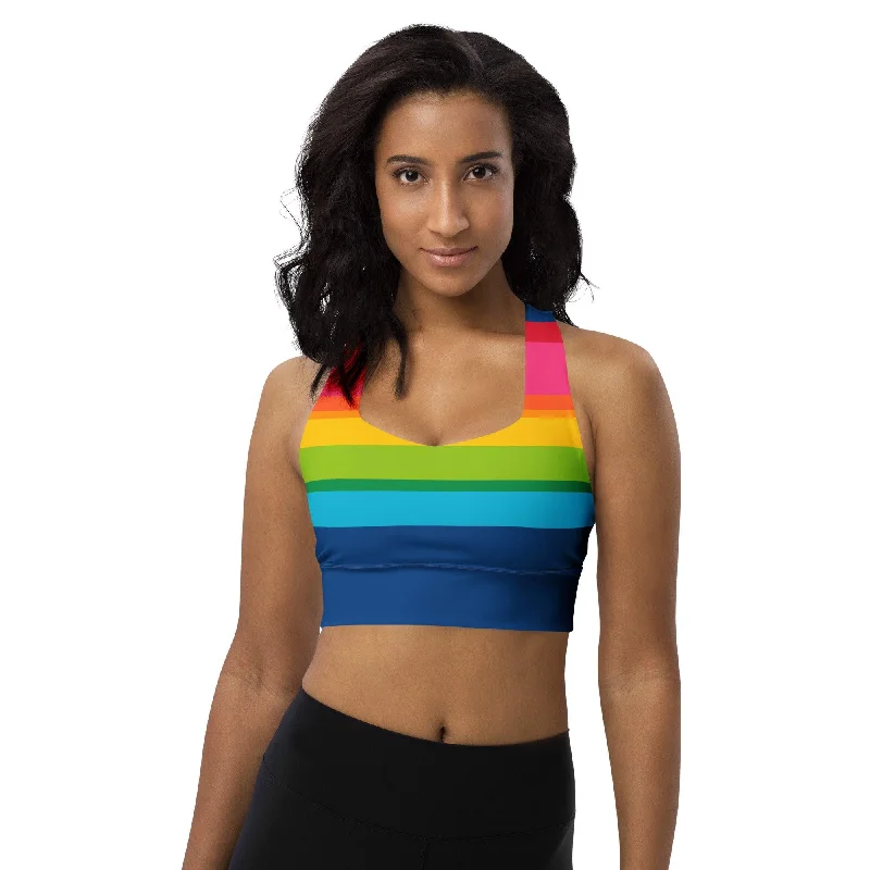 Online Specials Sports Bra (recycled) - RAINBOW STRIPE