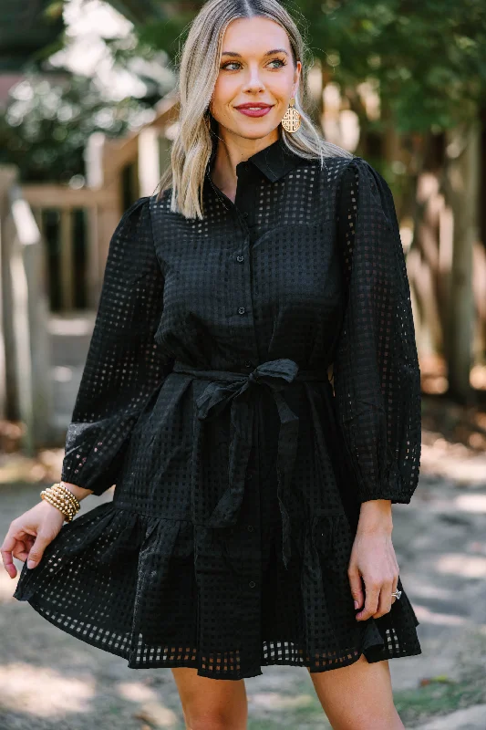 Great Deals Meant For You Black Textured Dress