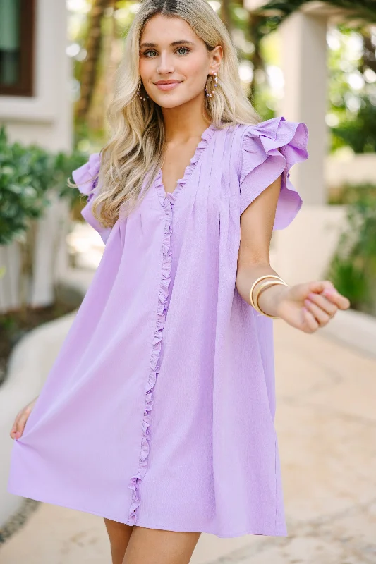 Crazy Savings Rise To The Occasion Lilac Purple Ruffled Dress