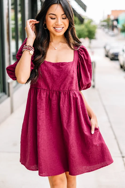 Deal Alert You've Got It Burgundy Red Babydoll Dress