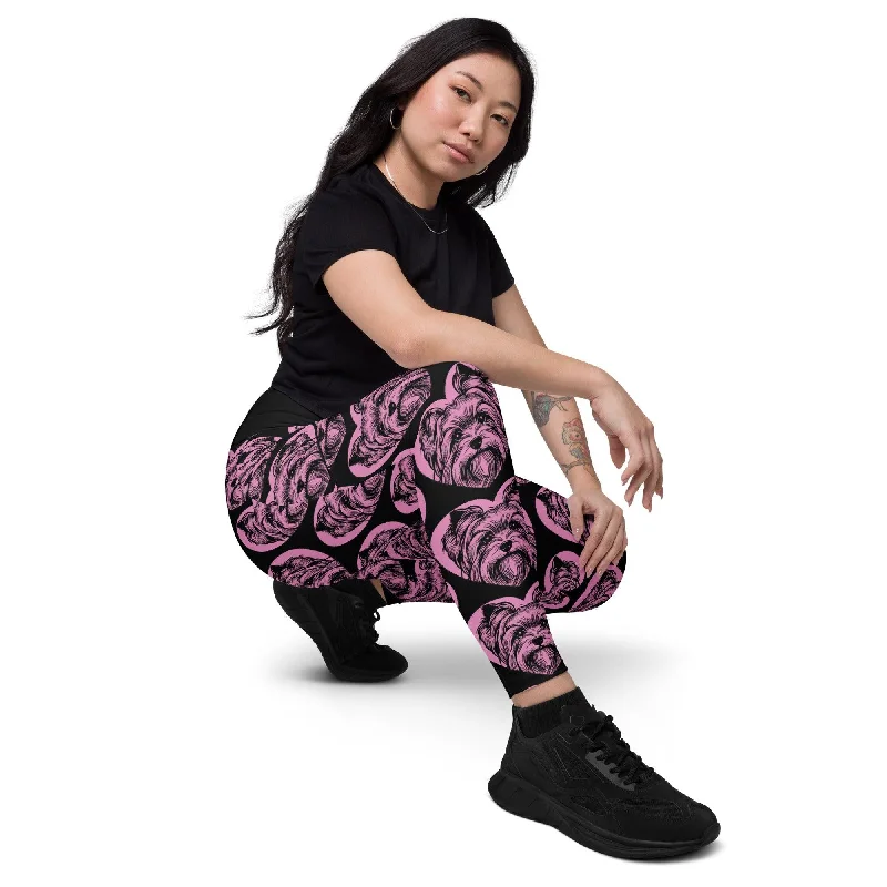 The Best Prices DOG BREED LEGGINGS with pockets - SILKY TERRIER 2 - HERTTAHOUND - pink