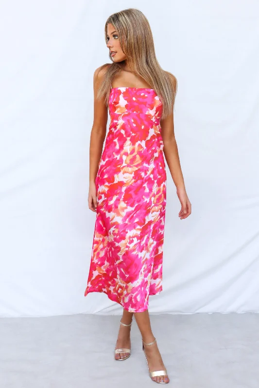 Closeout Catherine Midi Dress - Pink Multi