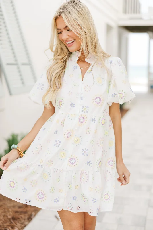 Seasonal Clearance It's Easy To See White Eyelet Dress