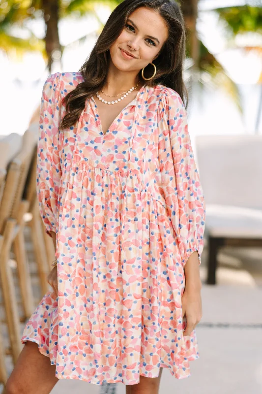 Early Access Tell It All Blush Pink Floral Babydoll Dress