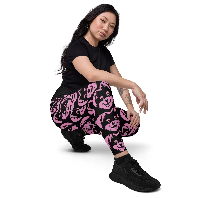 Exclusive Online Offer DOG BREED LEGGINGS with pockets - ALASKAN KLEE KAI - HERTTAHOUND - pink