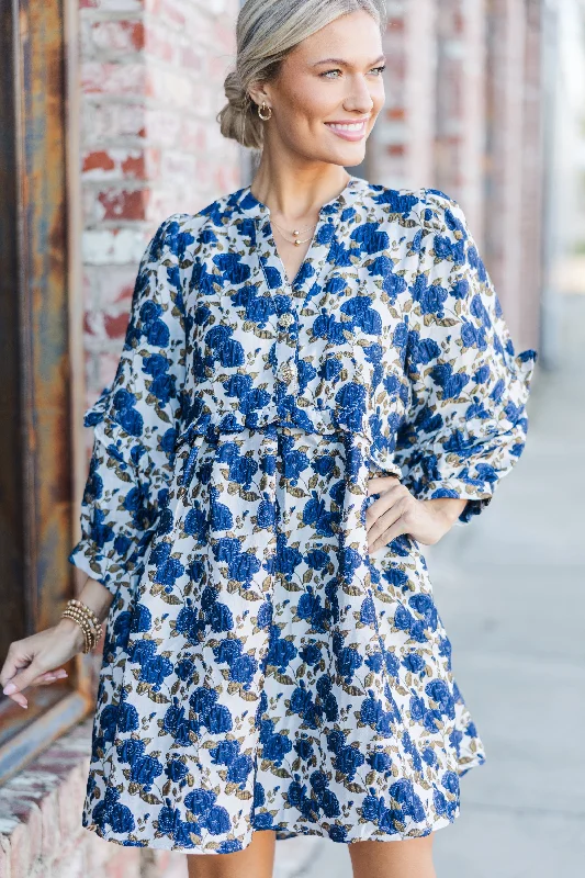 Midnight Sale High Hopes Navy Blue Floral Dress