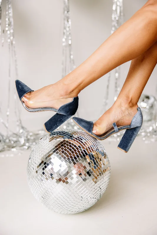 Huge Savings It's A Date Ice Blue Velvet Heels