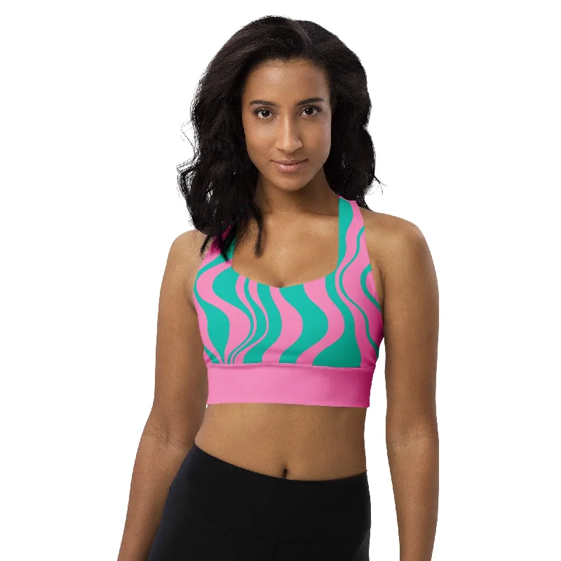 Exclusive Deal Sports Bra (recycled) - WAVY pink mint