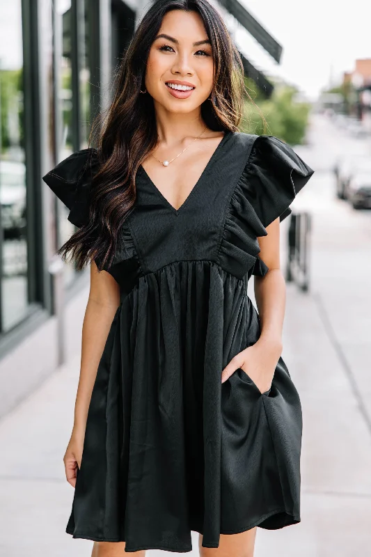 Special Savings Find You Well Black Ruffled Dress