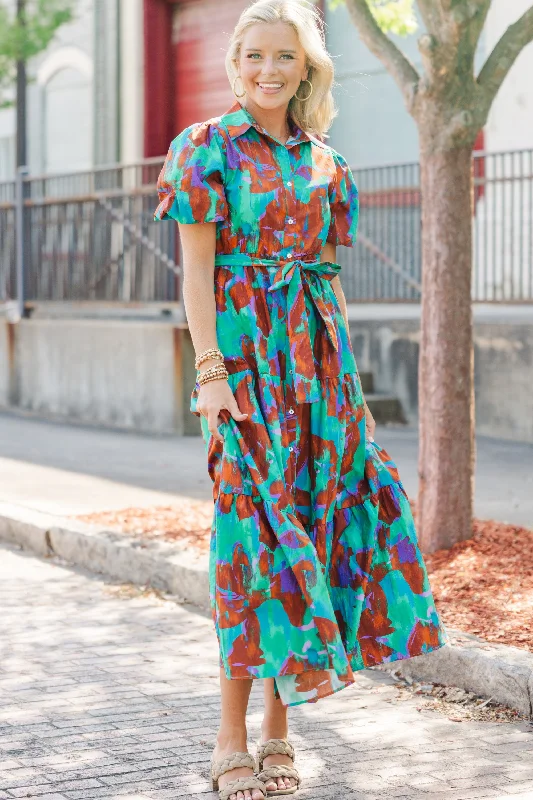 Lowest Price It's Your Choice Brown Abstract Maxi Dress
