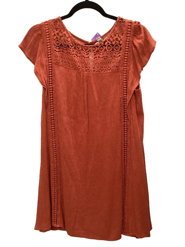 Special Promotion Orange Dress Casual Midi She + Sky, Size M