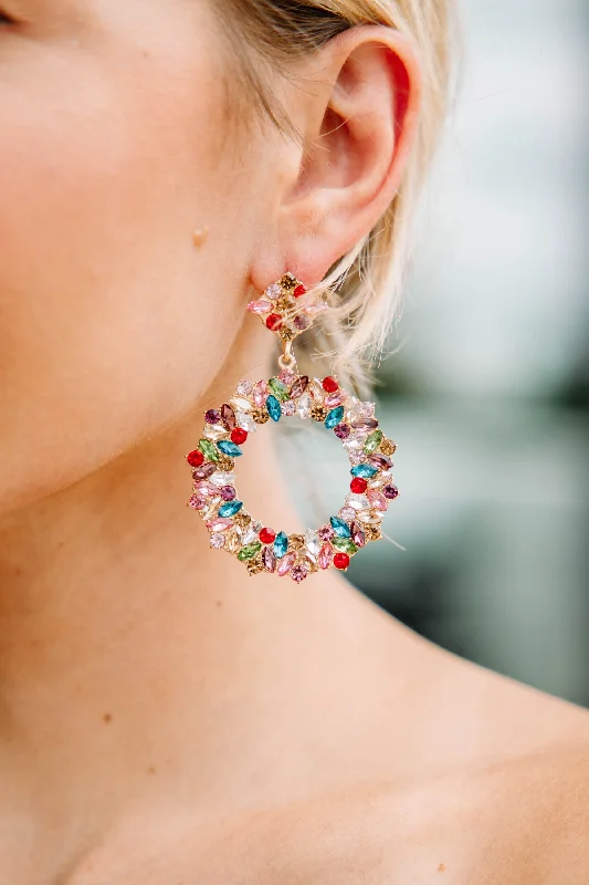 Don’t Miss Out All The Love Multicolored Crystal Earrings