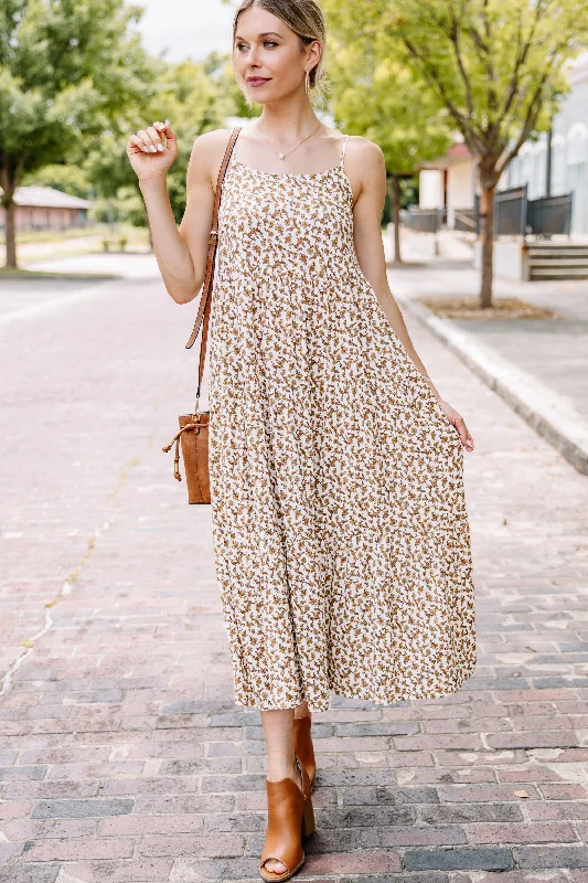 Savings Galore Feeling The Connection Cream White Floral Maxi Dress