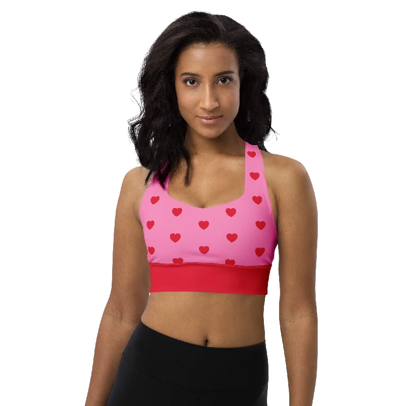 Act Now Sports Bra (recycled) - HEARTS red