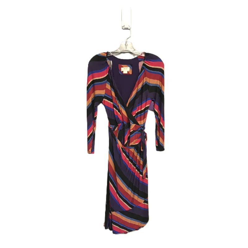 Overstock Striped Pattern Dress Casual Midi By Maeve, Size: Xs