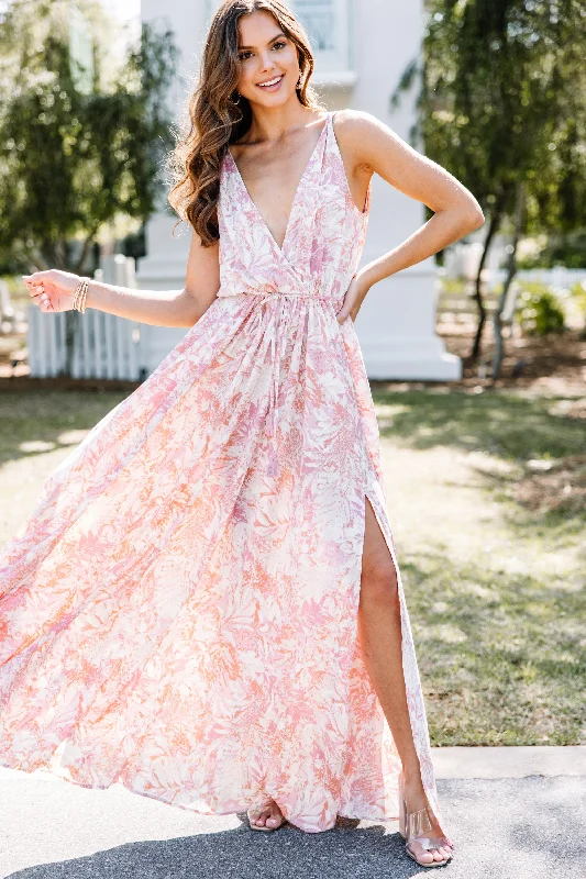 Online Exclusive Received Beauty Light Pink Floral Maxi Dress