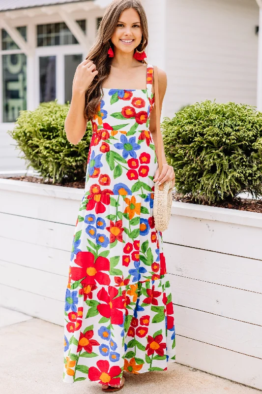 The Best Prices Create The Fun White Floral Maxi Dress