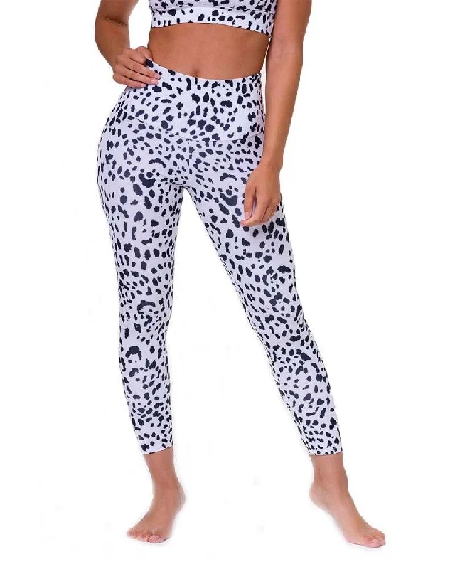 Warehouse Sale High Basic Midi White Cheetah Legging