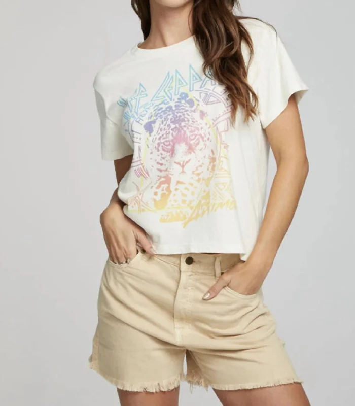 One-DAY Sale Def Leppard Animal Tee In Coco Milk