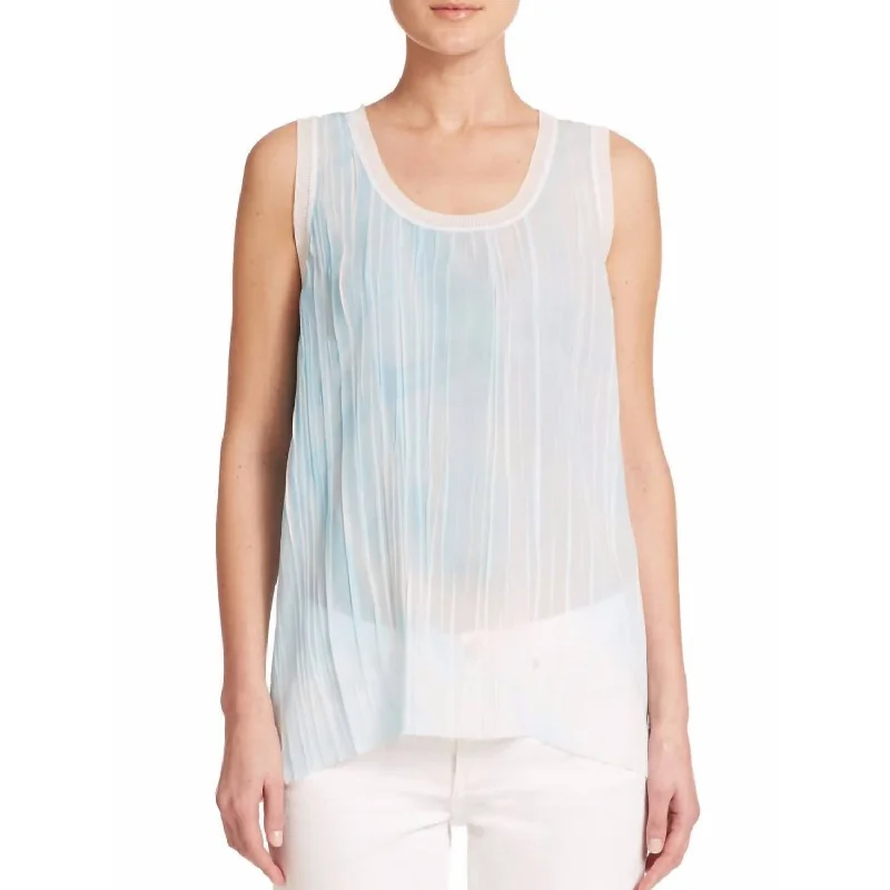Limited Quantity Ellison Semi Sheer Sleeveless Blouse In White