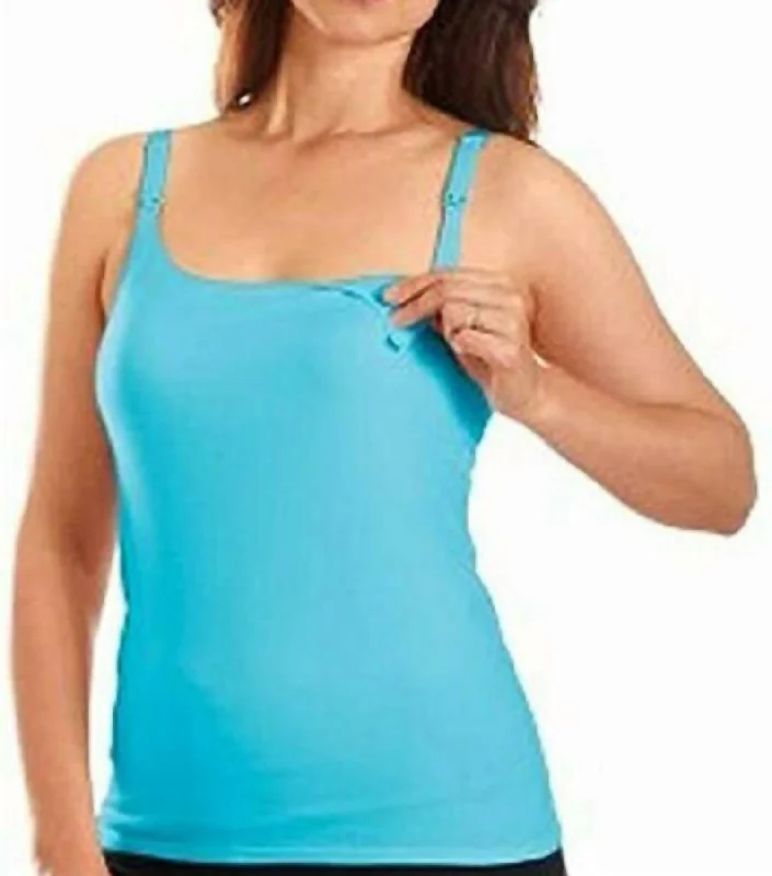 While Supplies Last Long Length Nursing Camisole Bra In Turquoise