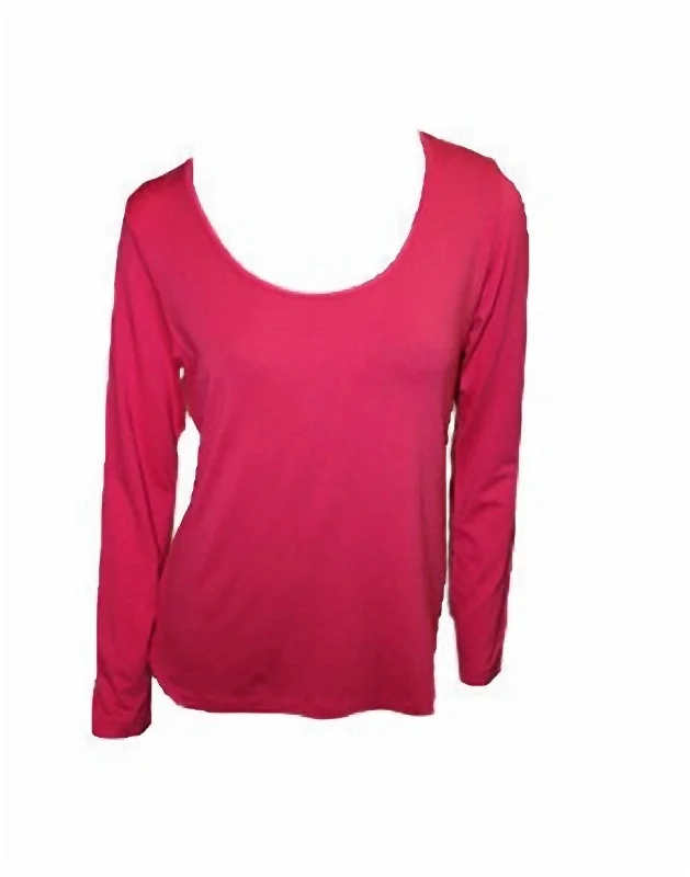 Quick Sale Scoop-Neck Top In Fuchsia