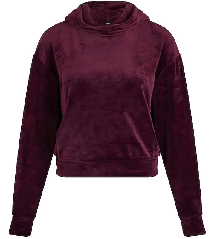 Low Prices Velour Cropped Pullover Top In Purple