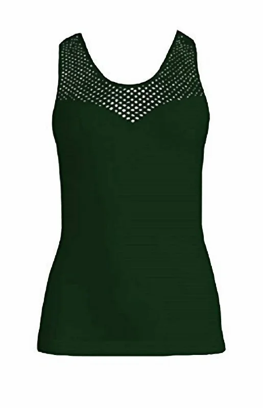 Can't Miss Women Mesh Tank Top In Green