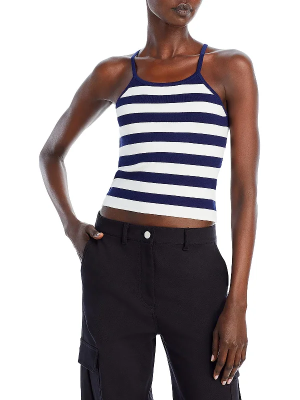 Low Prices Womens Cropped Striped Pullover Top