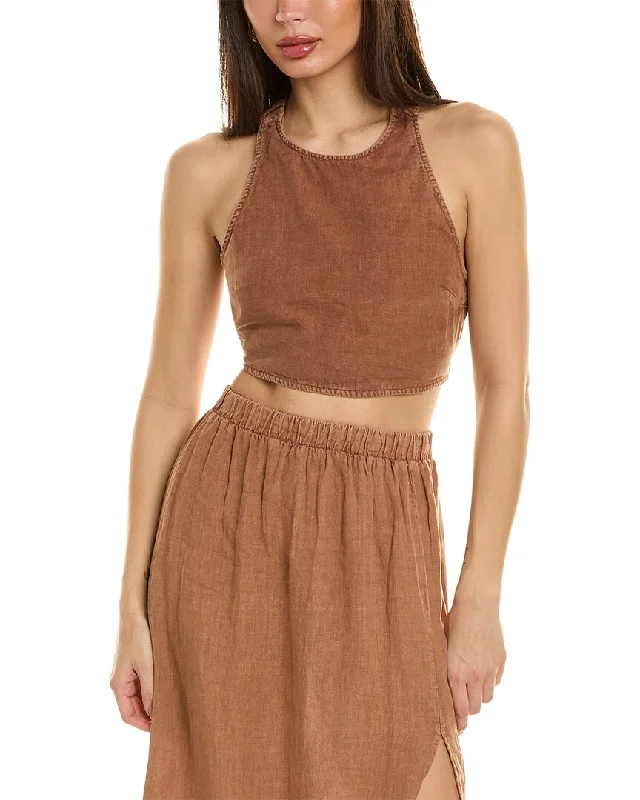 Fantastic Offers Bella Dahl Scrunch Strap Linen-Blend Top