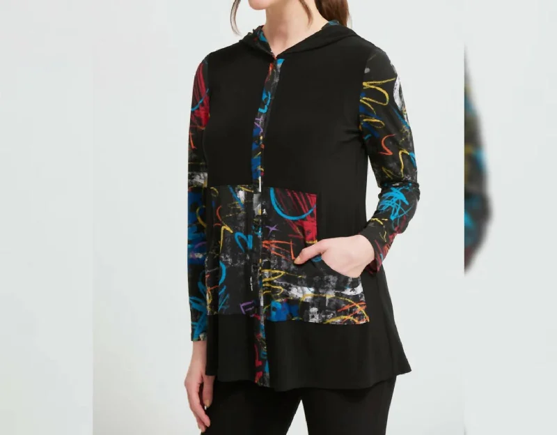 Online Only Graffiti Pocket Front Top In Black