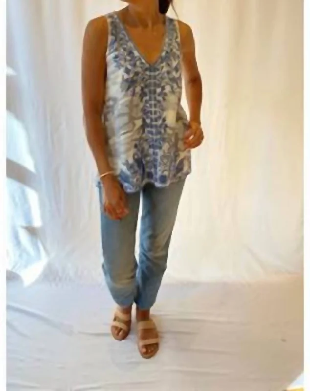 Now or Never Harriet Linen Tank Top In White