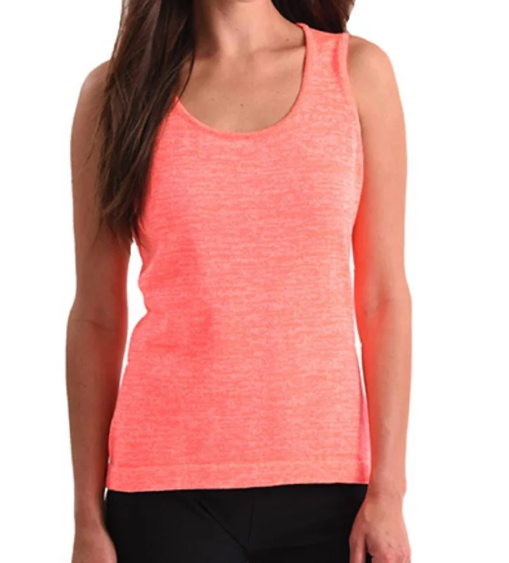 Crazy Deals Heathered Bra-Friendly Tank Top In Coral