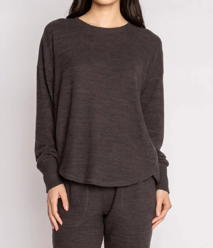 Bargain Prices Long Sleeve Peachy Top In Slate