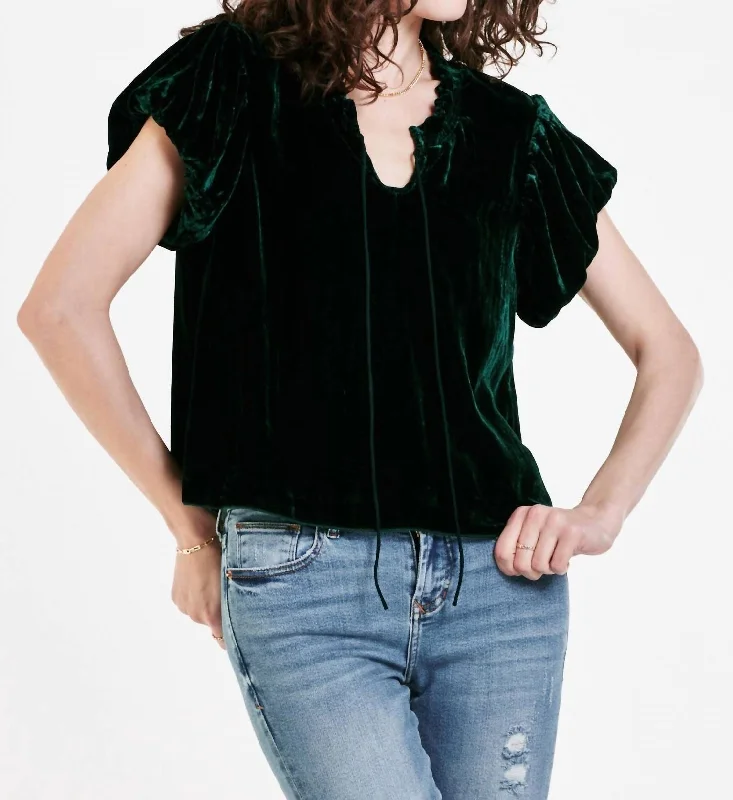 Final Markdown Maggie Puff Sleeve Top In Sycamore