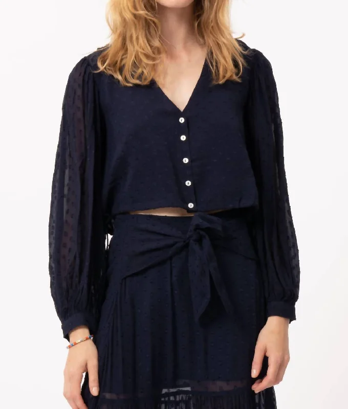 Seasonal Clearance Nydia Top In Navy