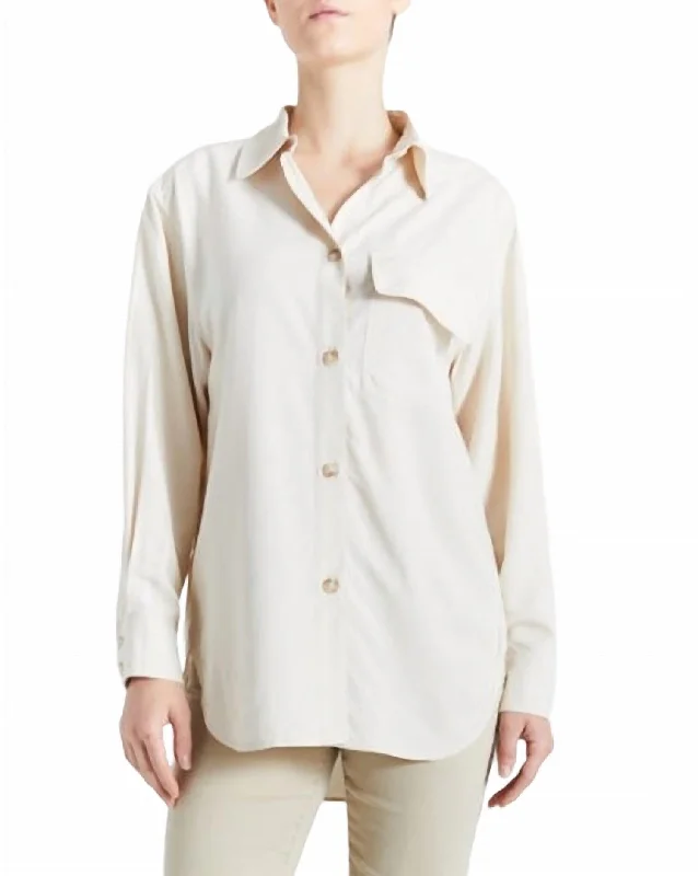 Don't Wait One Pocket Shirt In Dusty Cream