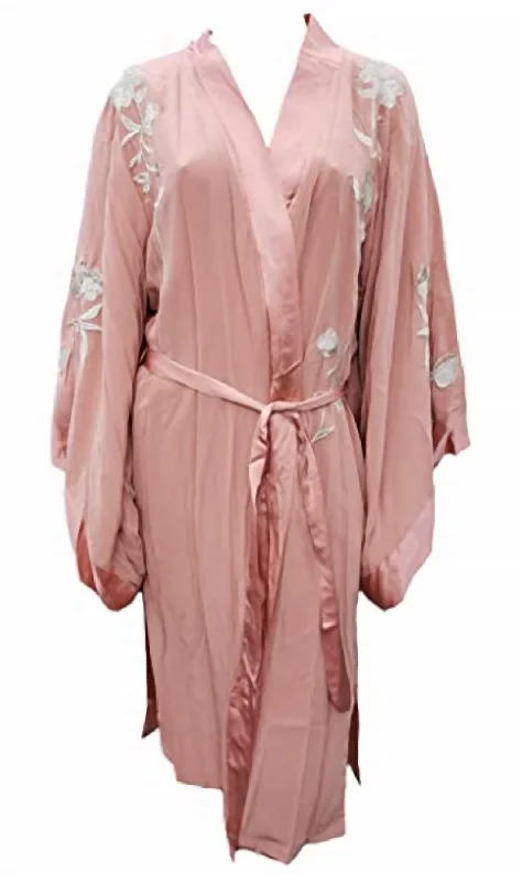 Final Clearance Pastel Reversible Kimono In Mauve Glow