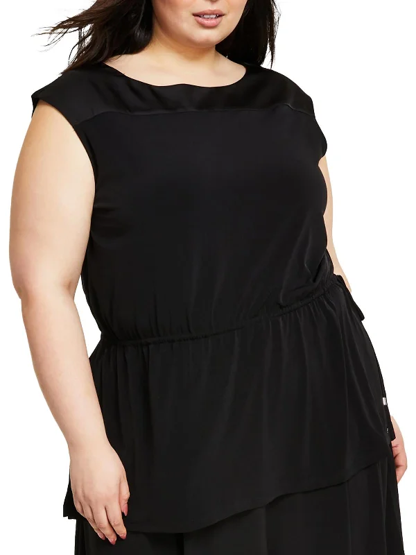 Special Promotion Plus Womens Drawstring Waist Tank Tunic Top