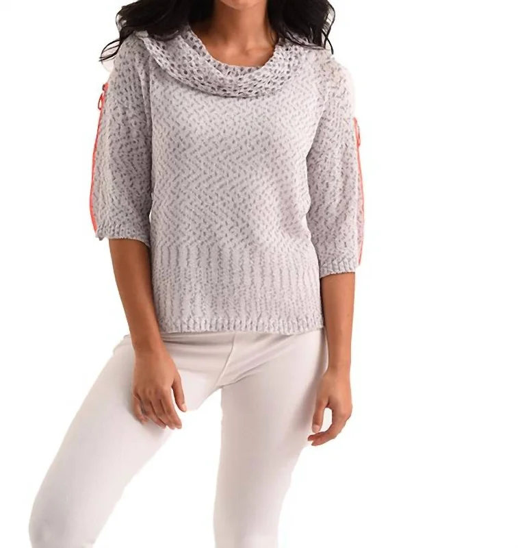 Instant Savings Raquelle Cowl-Neck Crochet Top In Frost