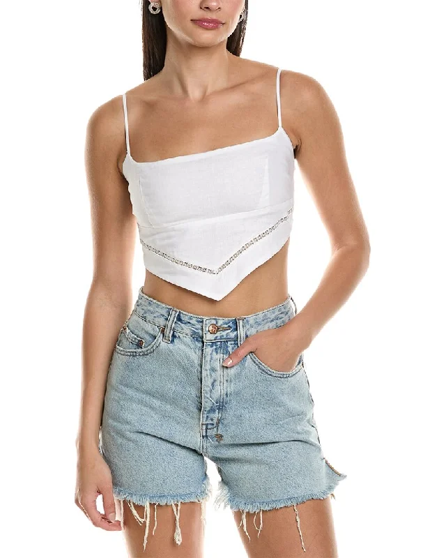 Limited Stock REVERIEE Handkerchief Linen-Blend Top