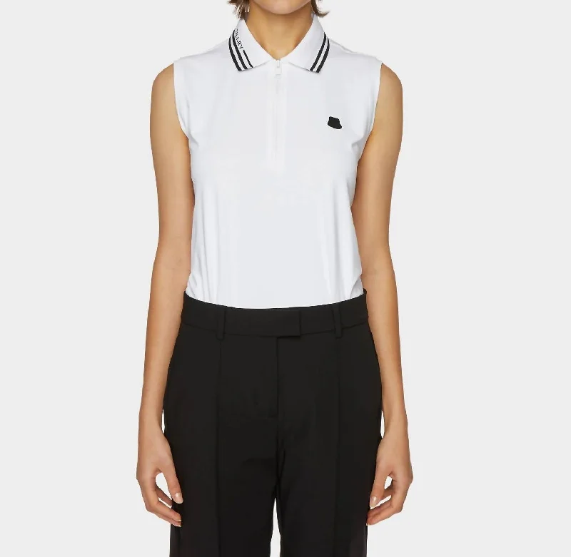 New Deals Sleeveless Polo Shirt In White