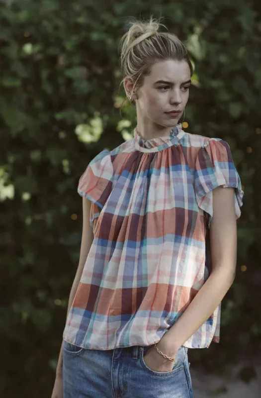 Price Meltdown Women's Carla Highneck Shirt In Market Plaid