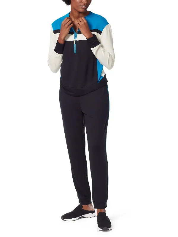 Stock Clearance Womens Heathered 1/4-Placket Sweatshirt