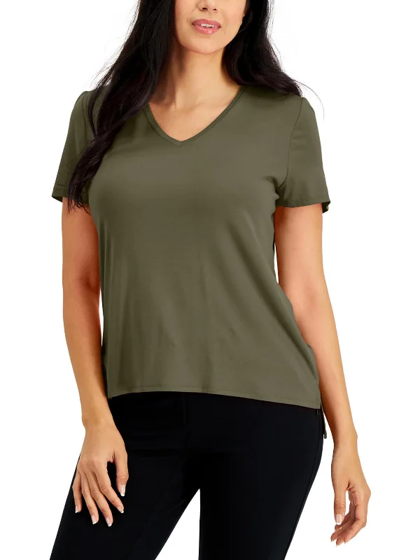 Steals and Deals Womens Hi-Low V-Neck Pullover Top