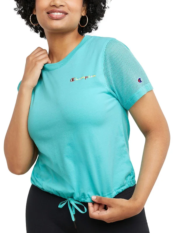 Unbeatable Prices Womens Mesh Sleeve Logo Pullover Top