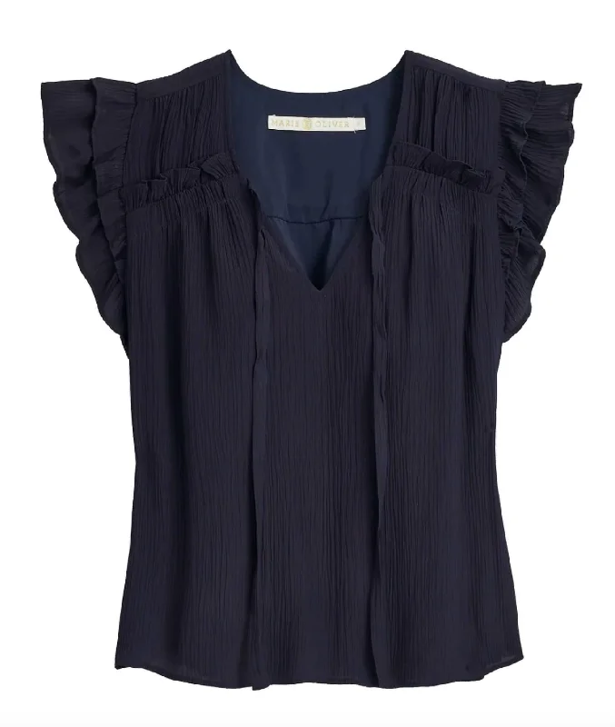 Stock Up and Save Women's Phoebe Silk Blend Sleeveless Blouse In Midnight