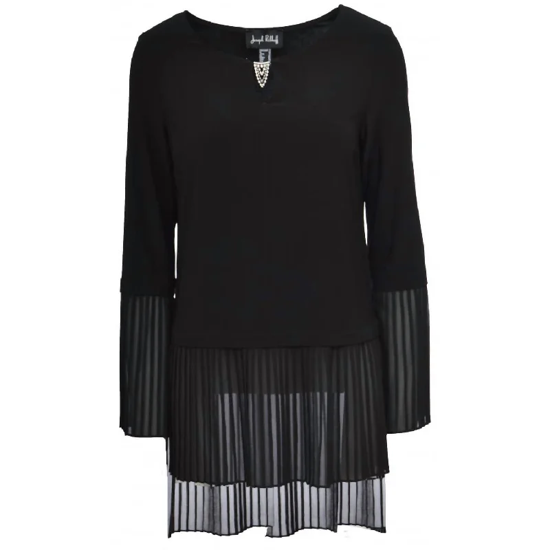 Savings Galore Women's Pleated Tunic In Black