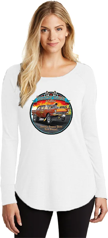 Price Smash 1957 Ford Gasser Ladies Tri Blend Long Sleeve Shirt